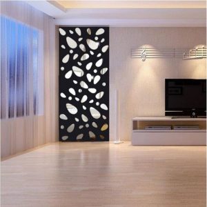 18pcs 3D Large Size Cobblestone Mirror Wall Stickers