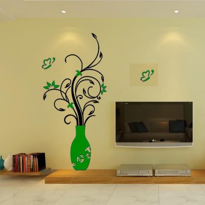 Extra Large 3D Removable flower vase Wall Sticker - Image 4