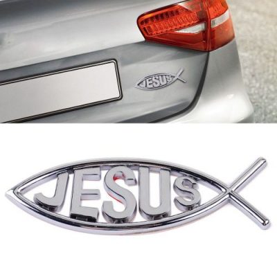 Jesus Fish 3d Car Badge Sticker