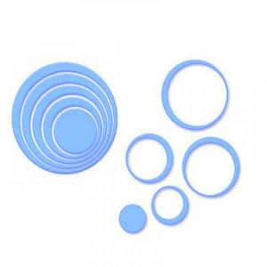 5PCS 3D wood Indoors Decor Circles Wall Stickers – blue