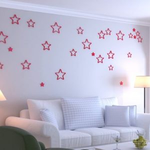 5pcs Star Shaped Wooden Studio Stickers