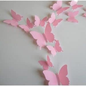 12pcs Wall Sticker Magnetic Butterflies Home Wall Decor – pink