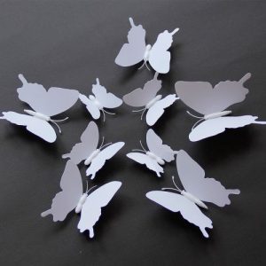 12pcs Wall Sticker Magnetic Butterflies Home Wall Decor – white