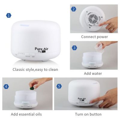 500ml Ultrasonic Humidifier + Free Essential Oil - Image 7