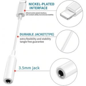 Iphone 8Pin To 3.5mm Jack Audio Headphone Adapter