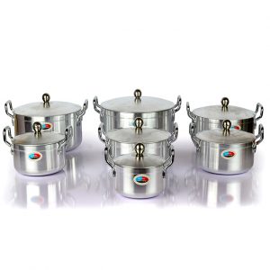 7pcs stainless stock pot with stainless lid