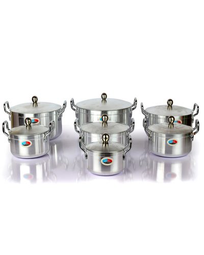 7pcs stainless stock pot with stainless lid