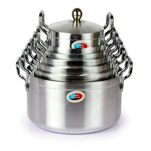 7pcs stainless stock pot with stainless lid