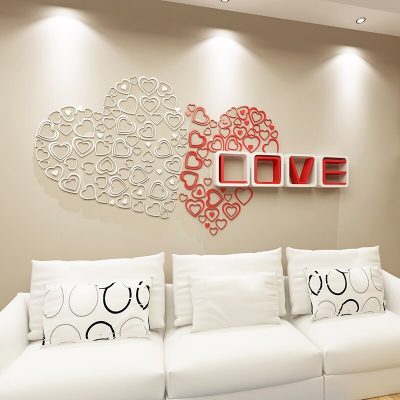 5pcs 3d Indoor Wooden Decor Heart-shaped Studio Stickers - Image 5