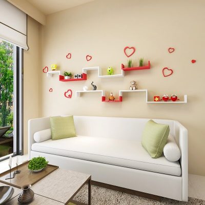 5pcs 3d Indoor Wooden Decor Heart-shaped Studio Stickers - Image 6