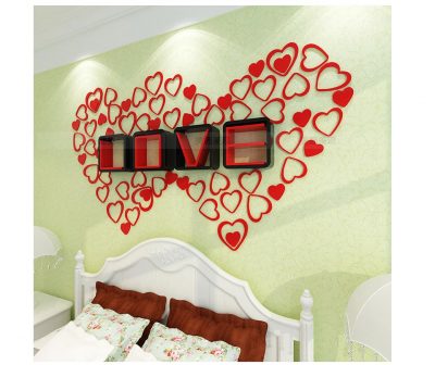 5pcs 3d Indoor Wooden Decor Heart-shaped Studio Stickers - Image 7