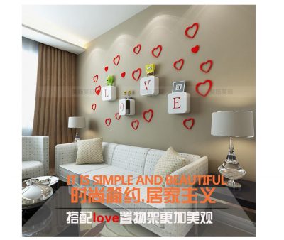 5pcs 3d Indoor Wooden Decor Heart-shaped Studio Stickers - Image 8