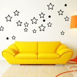 Star Shaped Wooden Studio Stickers – Black