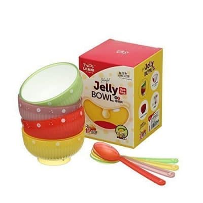 4 Set Unbreakable Jelly Bowl Plate And Spoons - Image 4