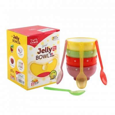 4 Set Unbreakable Jelly Bowl Plate And Spoons - Image 2