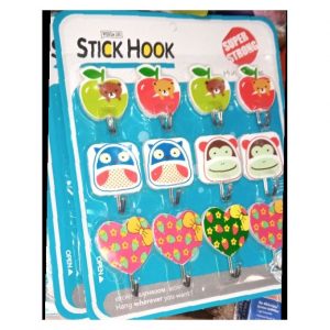 Cartoon Smiley Sticky Hooks -12Pcs