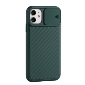 Silicone Case With Camera Lens Protector For IPhone 12 – Green