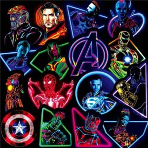 30pcs Avengers Superhero Neon Stickers