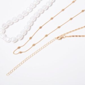 Multi Layered Pearl Choker Necklace Collar Statement