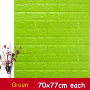 3d Self Adhesive Pe foam wallpaper – Green – 1