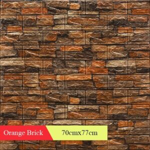 3d Self Adhesive Pe foam wallpaper – Orange