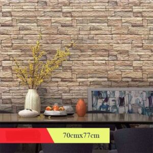 3d Self Adhesive Pe foam wallpaper -Stone Brown