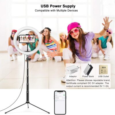 Unique 8'' Selfie Ring Fill Led Light And Projection Stand - Image 2