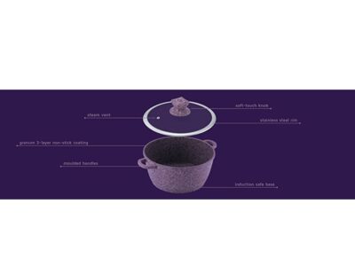 5pcs Nessa Granum Die-Cast Aluminium pot Set - Vizag Purple - Image 5