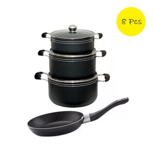 ultimate 8pcs Non Stick Cooking Pots – BIG SIZE