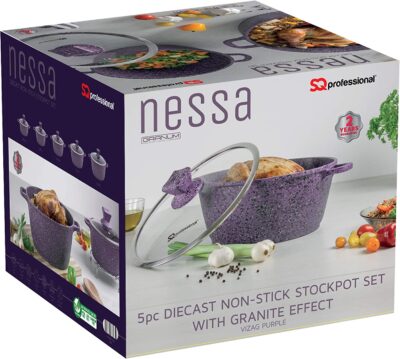 5pcs Nessa Granum Die-Cast Aluminium pot Set - Vizag Purple - Image 4