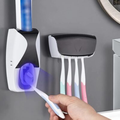 Automatic Toothpaste Squeezing Device And brush Holder