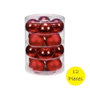 12pcs Christmas Tree Glitter Ornament Ball Decoration Red