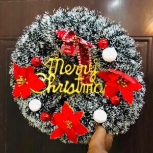 Merry Christmas Decorative Front Door Wreath