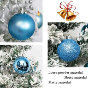 24pcs Blue Christmas Tree Glitter Balls