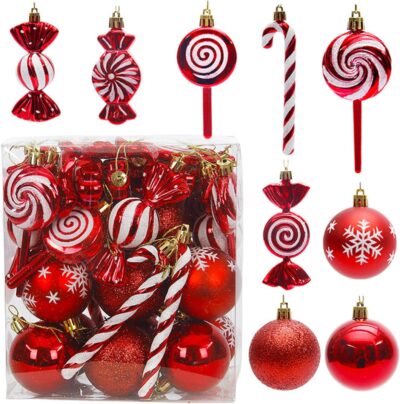 Christmas Decorative Tree Glittering Balls and Ornaments - Image 9