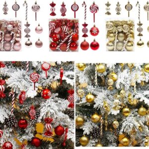 Christmas Decorative Tree Glittering Balls and Ornaments