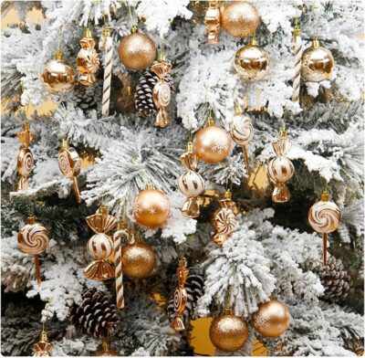 Christmas Decorative Tree Glittering Balls and Ornaments - Image 2