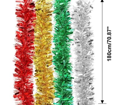 12pcs Deluxe Colorful Christmas Tree Tinsel Garland - Image 3