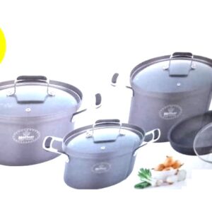 8 Pcs Hoffner Cookware Set With Glass Lid