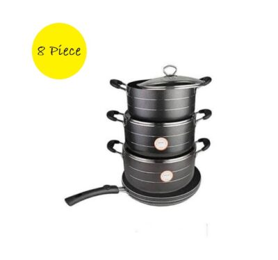 8pcs Home Touch Coated Cookware Set with Lid