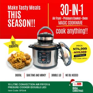 10L Convection Air Fryer & Pressure Cooker (Double Lid)