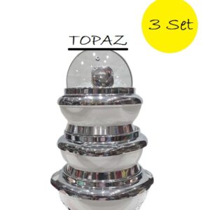 Topaz Set Of 3 Insulated Casserole Serving Bowl With Lid