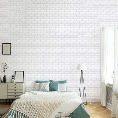 3d Self Adhesive Pe foam wallpaper - White - Image 3