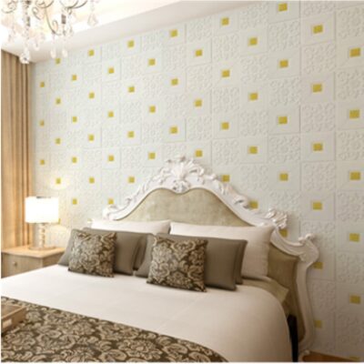 3d Self Adhesive Pe foam wallpaper - White Gold - Image 6