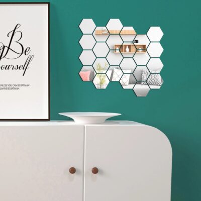 12pcs 3d Mirror Hexagon Adhesive Wall Stickers - Image 9