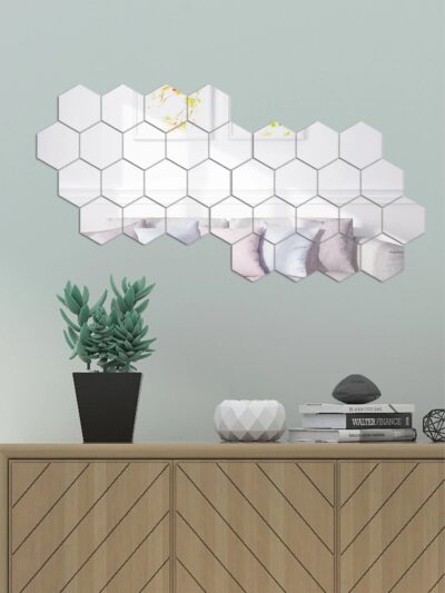 12pcs 3d Mirror Hexagon Adhesive Wall Stickers - Image 10