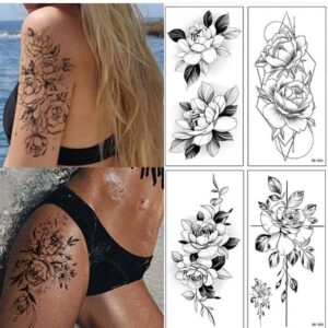 Temporal Realistic 3d Flower Body Tattoo For Women