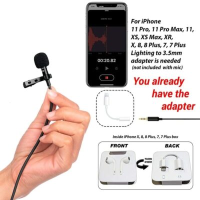 3.5mm Jack Lavalier Lapel Recording Microphone Aux - Image 4