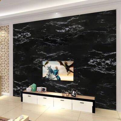 Marble waterproof PVC self adhesive wallpaper Black - Image 9