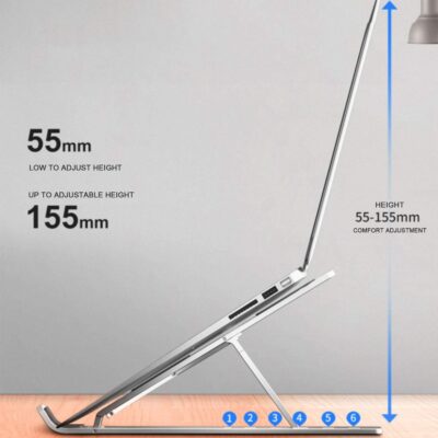 Adjustable Ventilated Aluminum Laptop & Tablet Stand - Image 3